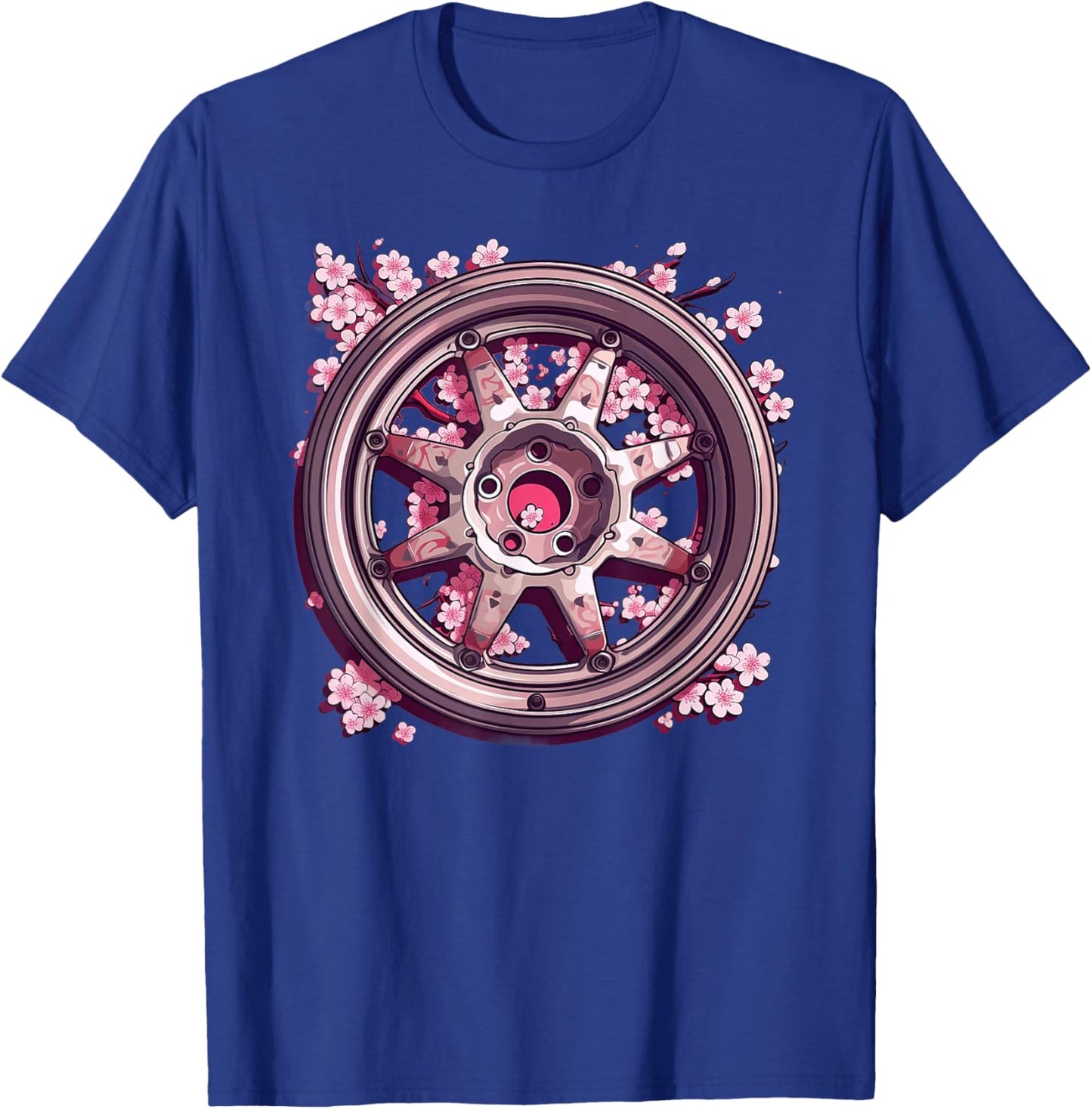 Wheel Racing Car Rim Cherry Blossom T-Shirt - T-Shirt | Royal