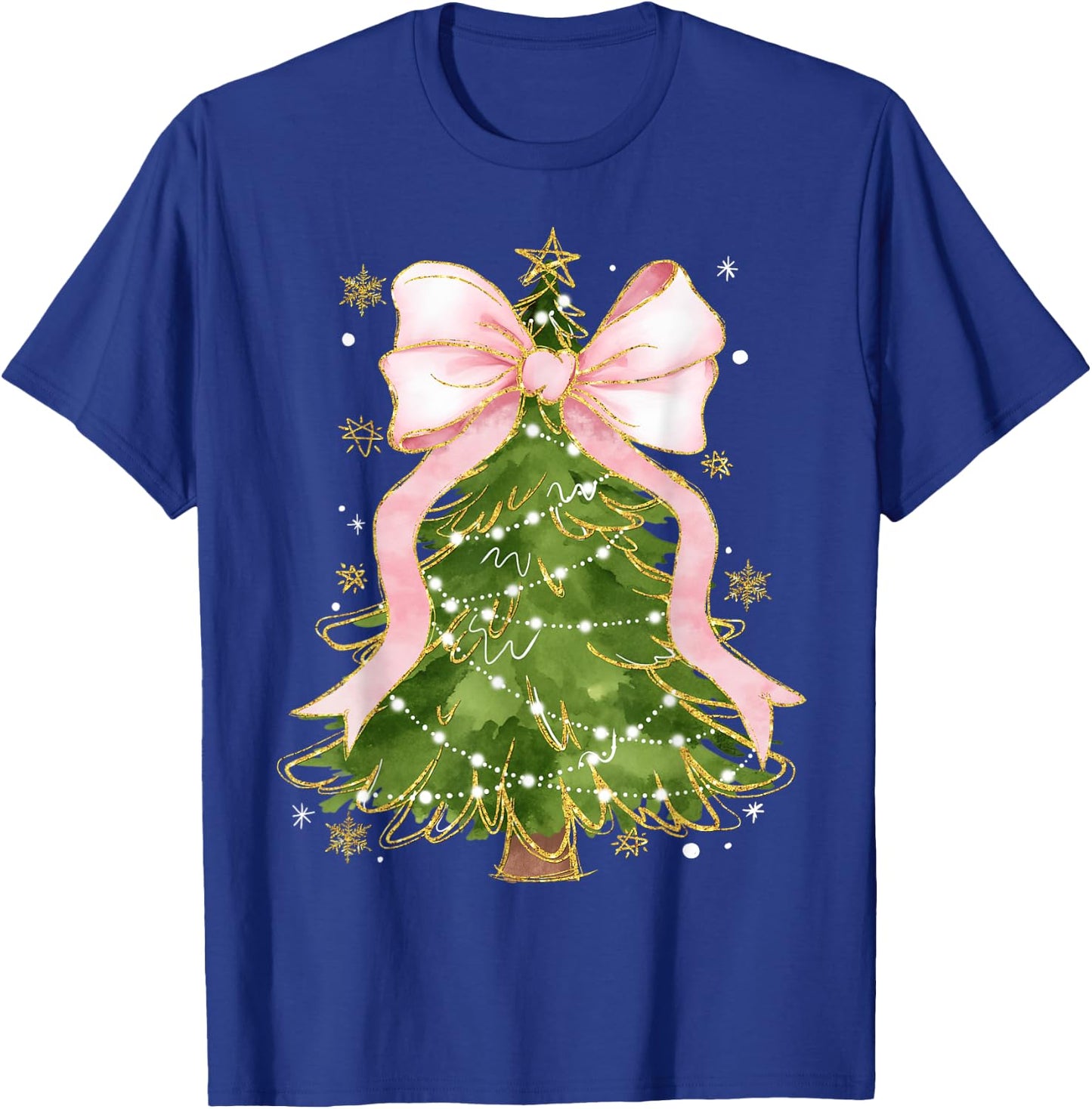 Coquette Bow Christmas Tree Xmas Holiday Girly Outfit Women T-Shirt - T-Shirt | Royal