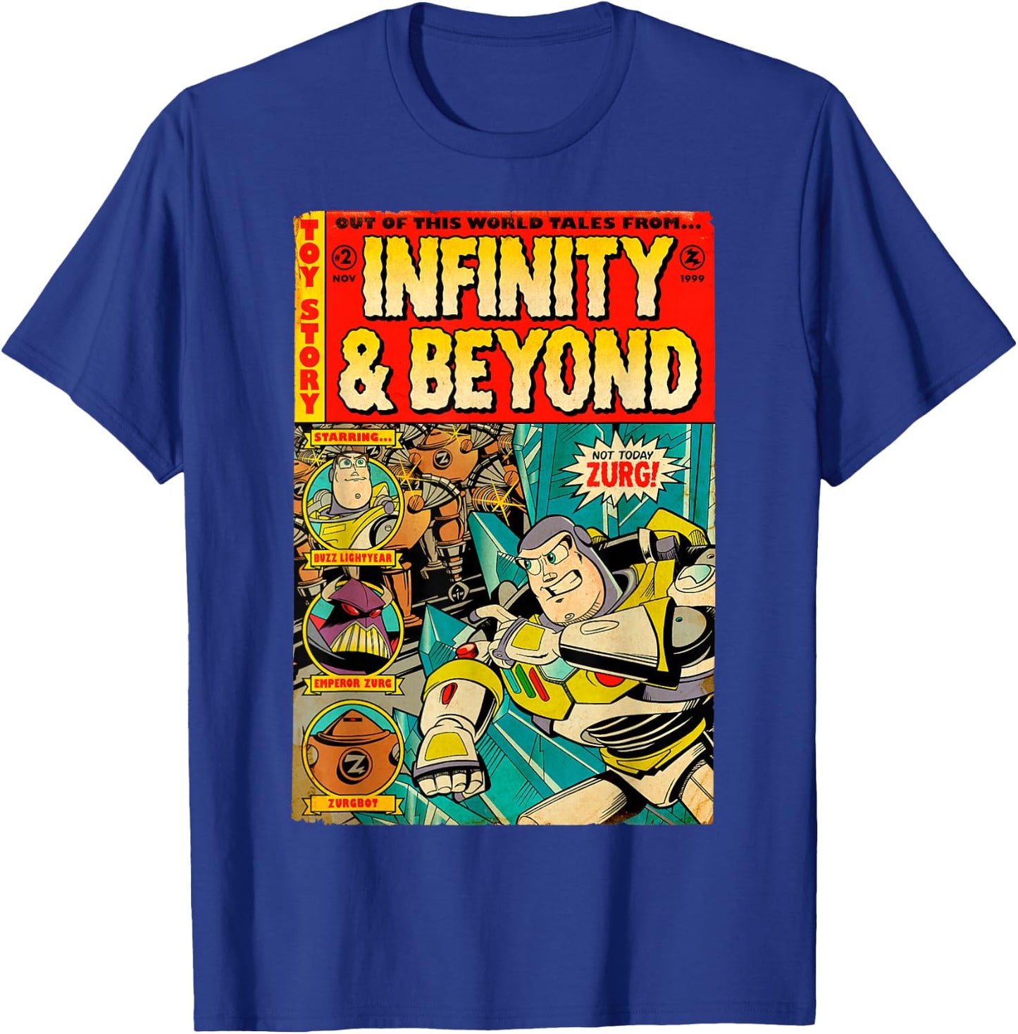 Disney Pixar Toy Story Buzz Lightyear Retro Comic Book T-Shirt - T-Shirt | Royal