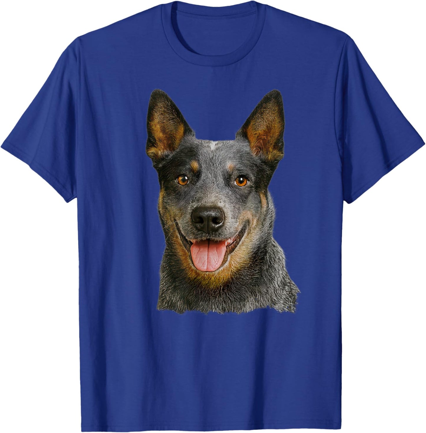 Blue Heeler Queensland Heeler Head T-Shirt - T-Shirt | Royal