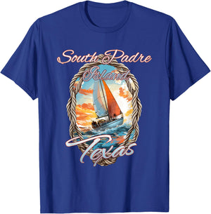 Sailing South Padre Island Texas Sea and Sunshine T-Shirt - T-Shirt | Royal