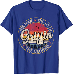 Griffin The Man The Myth The Legend Personalized Name T-Shirt - T-Shirt | Royal