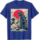 Pug Dog Funny Pugzilla Japanese Wave Art T-Shirt - T-Shirt | Royal