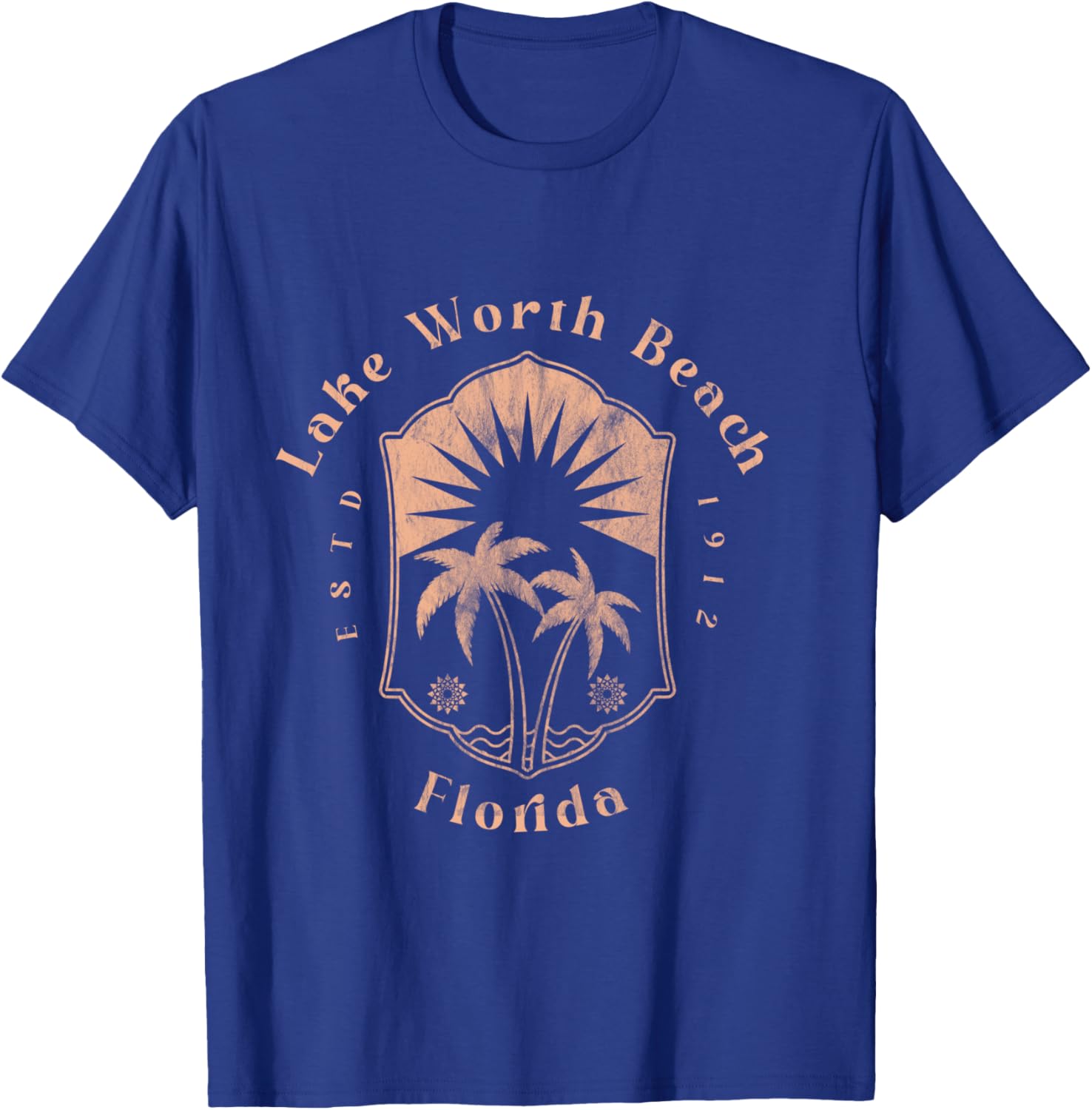 Lake Worth Beach Florida Retro Surfer Vintage Beach T-Shirt - T-Shirt | Royal