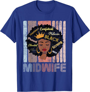 African American Midwife - Midwives Doula Nurse Midwifery T-Shirt - T-Shirt | Royal