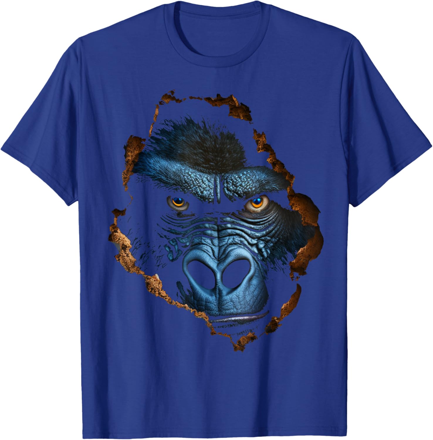Gorilla Face Wall Animal Print Art Animal Lover Gorilla T-Shirt - T-Shirt | Royal