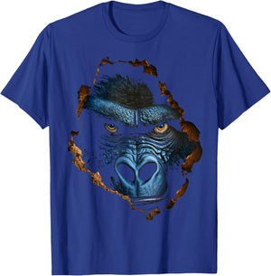Gorilla Face Wall Animal Print Art Animal Lover Gorilla T-Shirt - T-Shirt | Royal