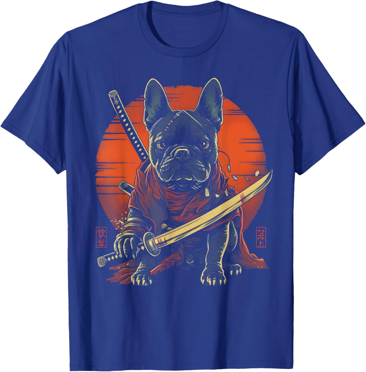 French Bulldog Dad Cute Japanese Anime Stuff Samurai Ninja Women Kids T-Shirt - T-Shirt | Royal