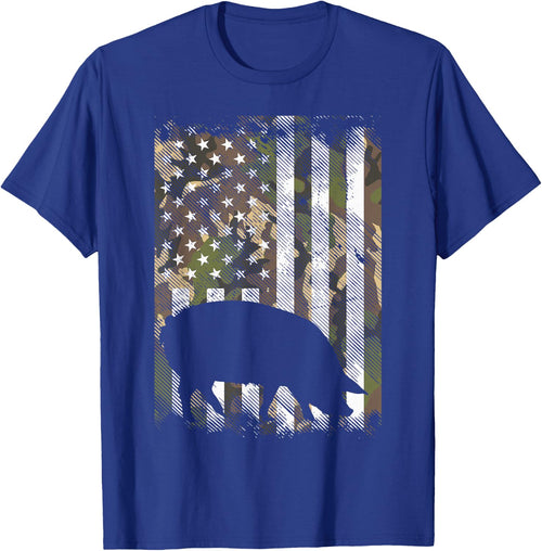 Camo US Flag Pig Vintage Farm Animal Patriotic Farmer Gift