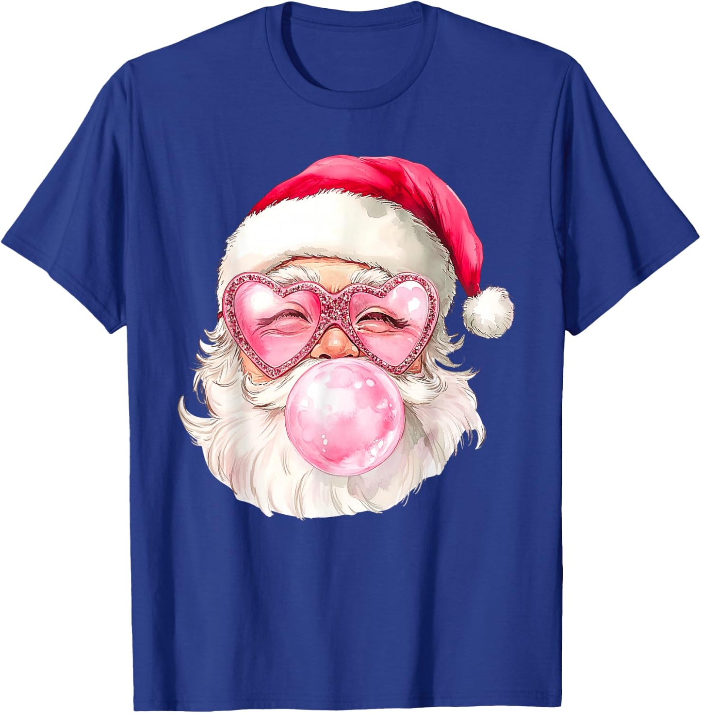 Vintage Retro Santa Christmas Bubble Gum Pink Sunglasses T-Shirt - T-Shirt | Royal