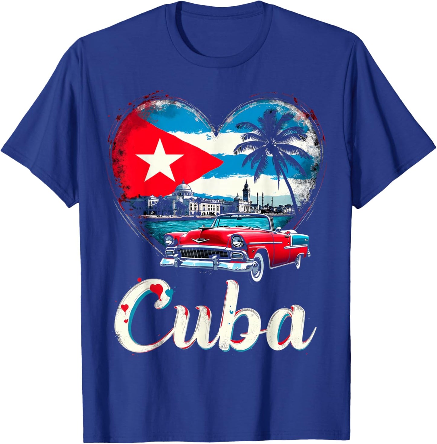 Cuba Heart Love T-Shirt - T-Shirt | Royal