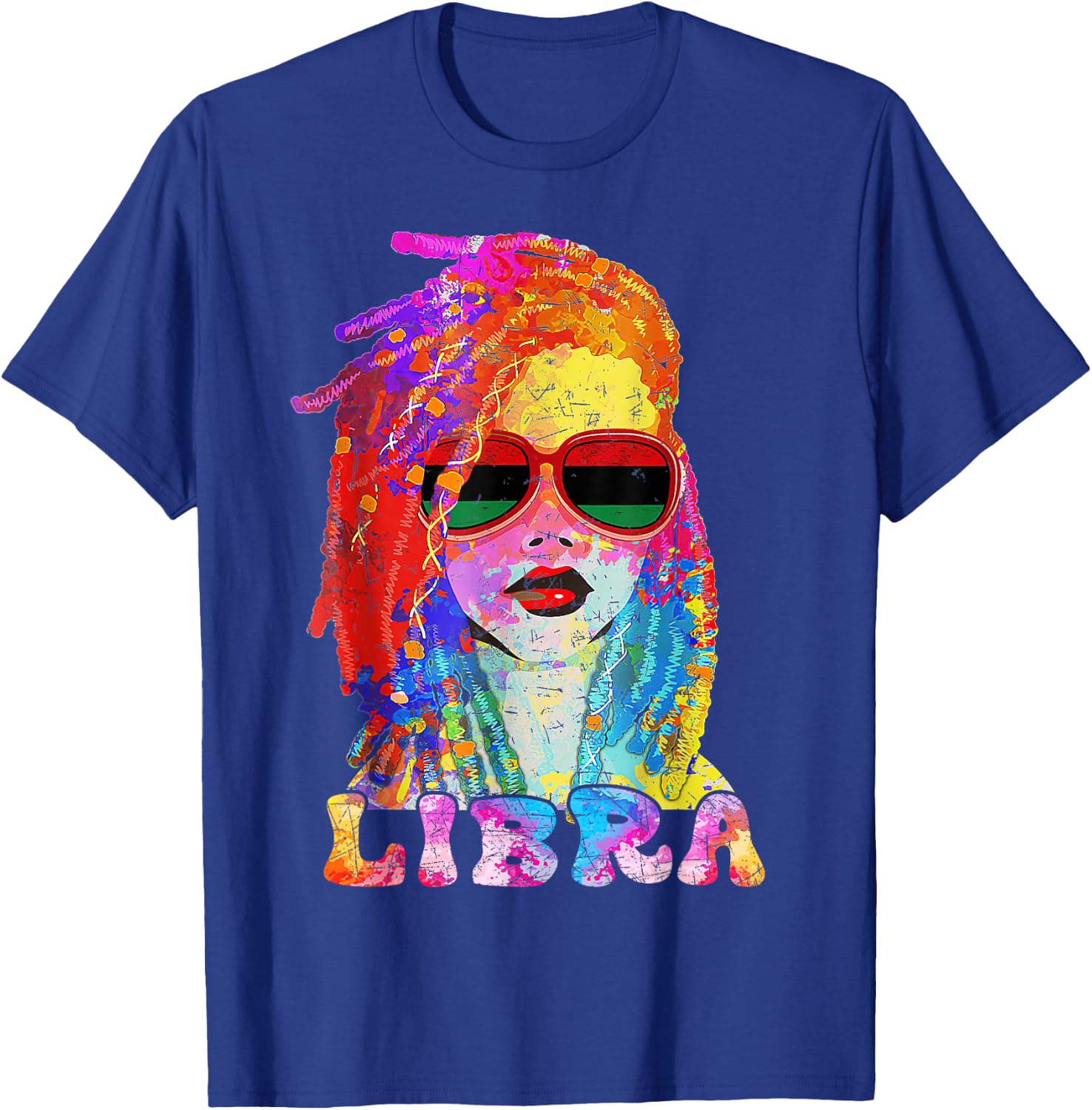 Libra Girl Loc'd Hair Art Zodiac Birthday Black Woman T-Shirt - T-Shirt | Royal