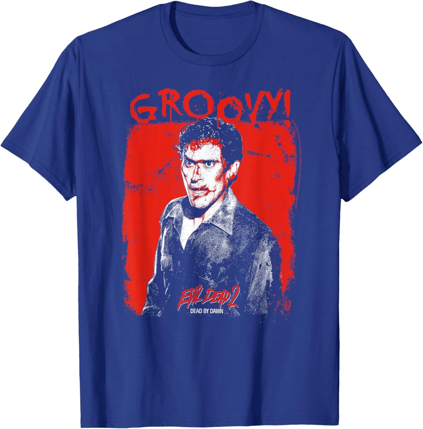 Ripple Junction x Evil Dead 2 Ash Williams Bloody Groovy , Black, S T-Shirt - T-Shirt | Royal