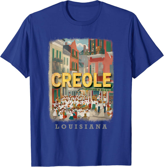 Creole Louisiana LA French Quarter Delight SD198 T-Shirt - T-Shirt | Royal