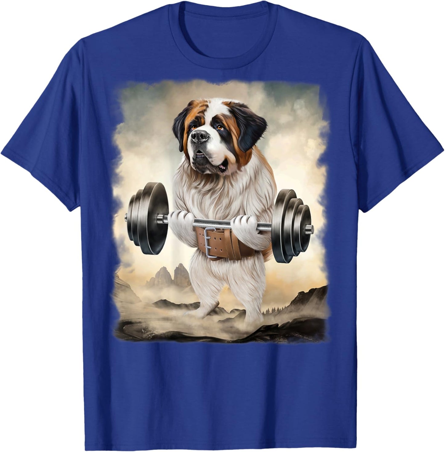 Saint Bernard Dog Muscle Training Weightlifting Men Women Kids T-Shirt - T-Shirt | Royal