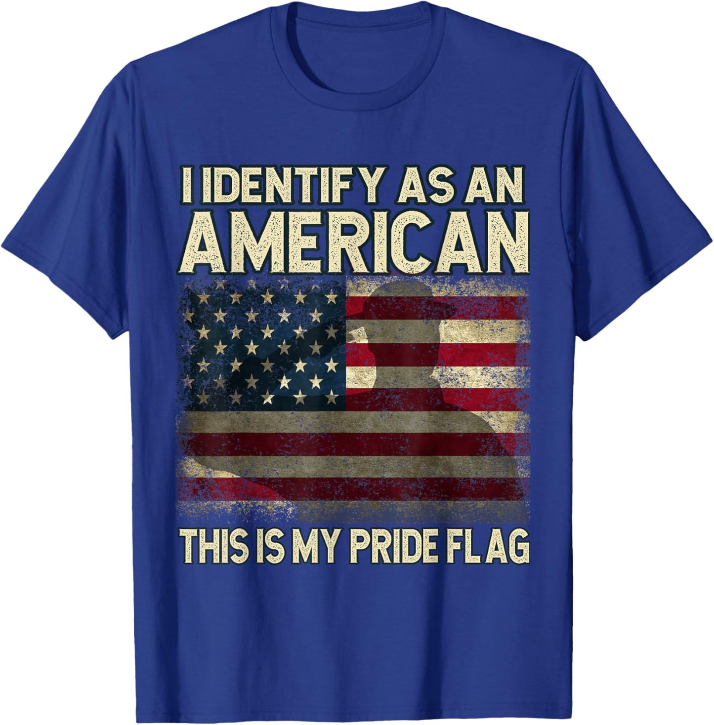 I Identify As An American This is My Pride Flag 4th of July Women Men T-Shirt - T-Shirt | Royal