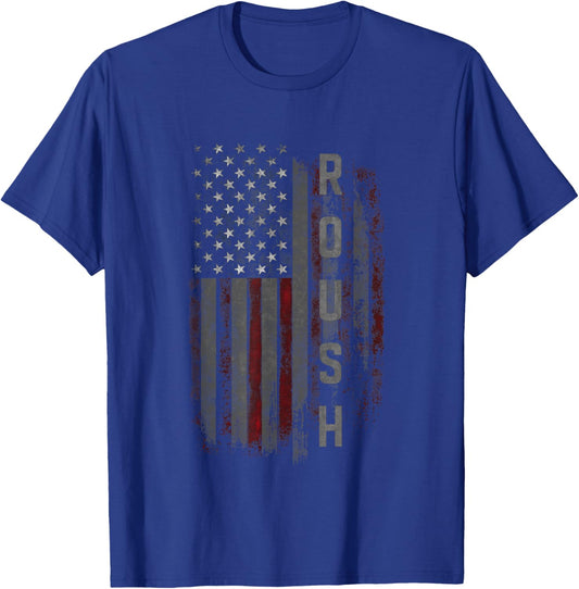 Roush Family American Flag T-Shirt - T-Shirt | Royal