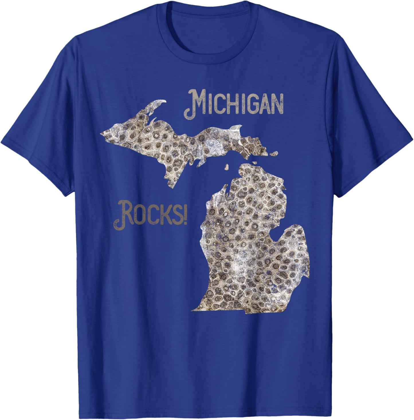 Michigan Rocks Petoskey Stone Hunting Great Lakes State T-Shirt - T-Shirt | Royal