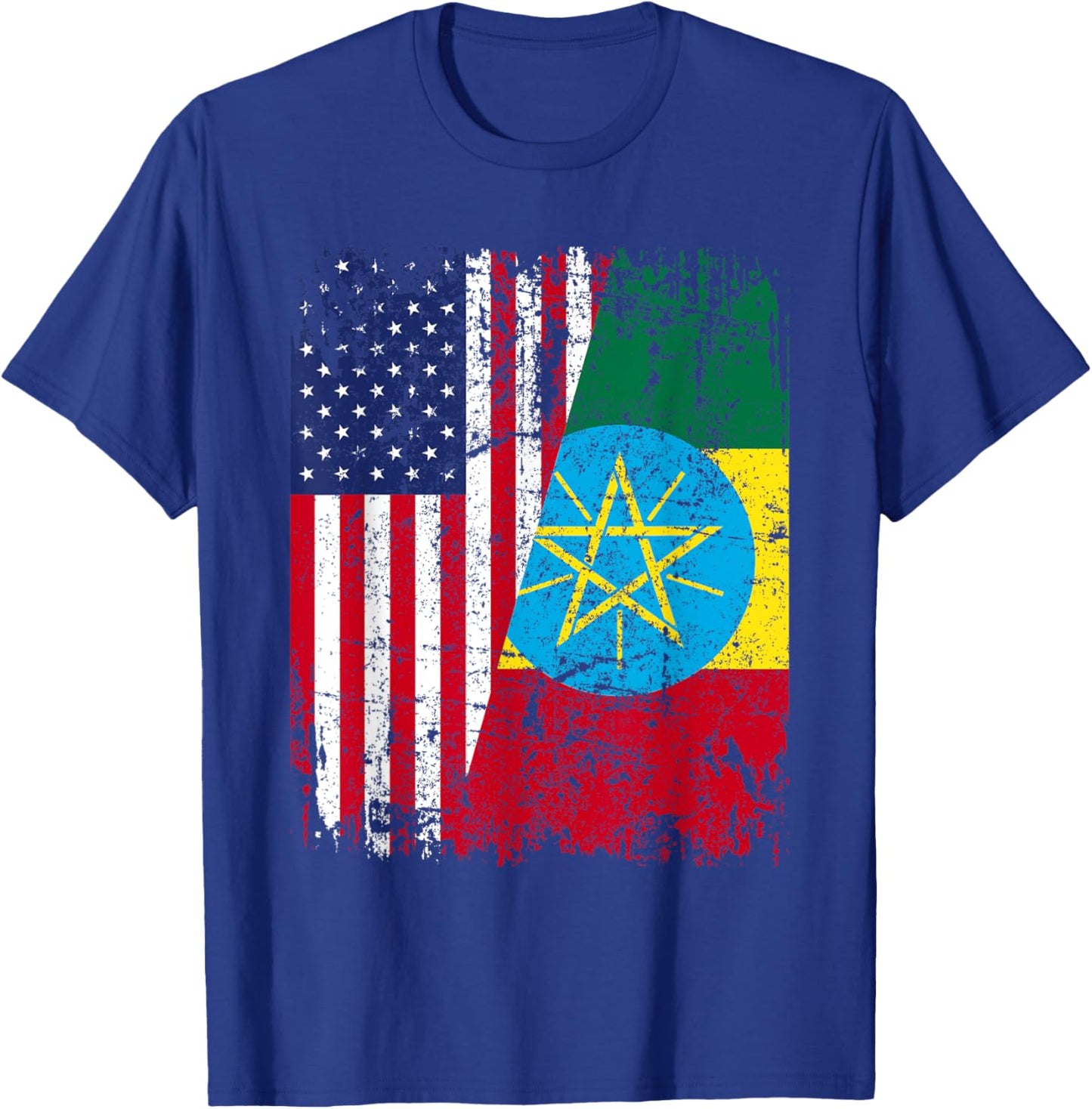 ETHIOPIAN American Flag | Men Women Kids | ETHIOPIA T-Shirt - T-Shirt | Royal