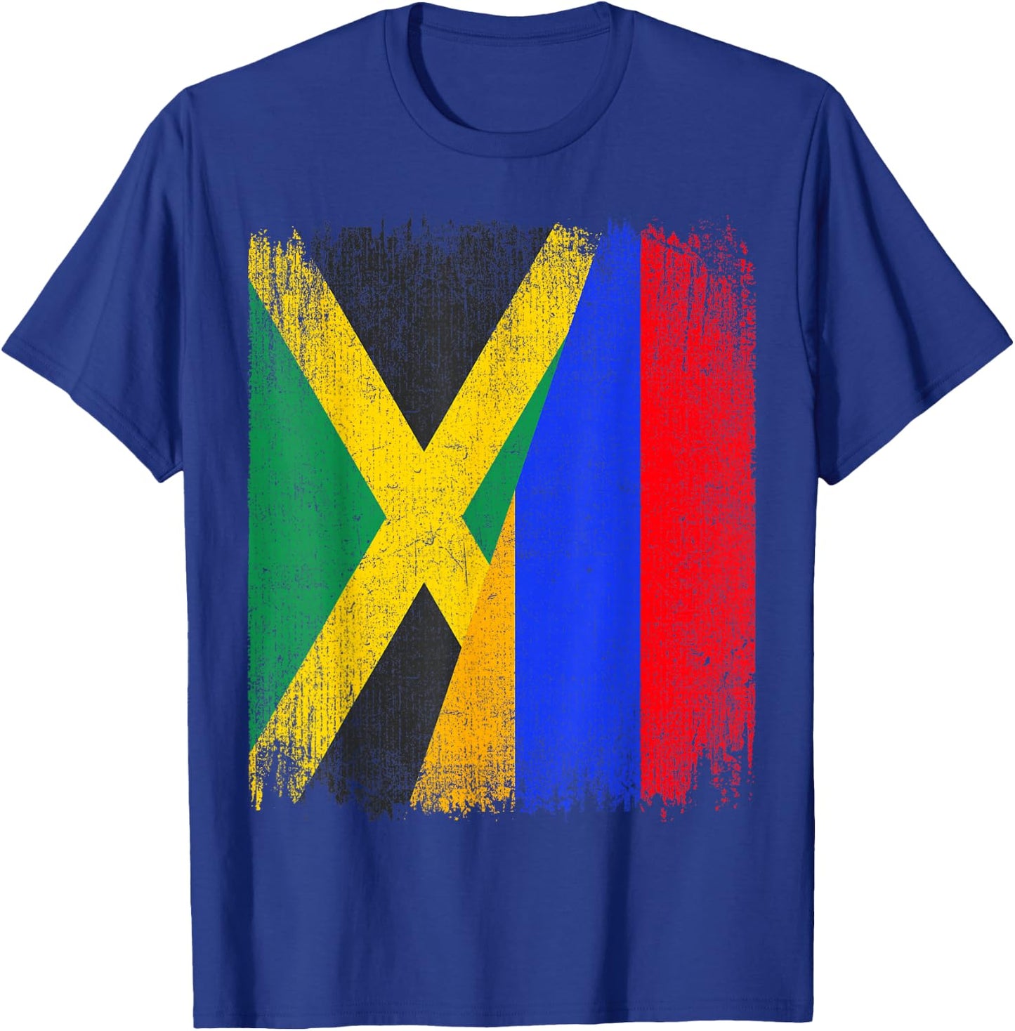 Half Jamaica Armenia Flag Jamaican Armenian Pride Roots T-Shirt - T-Shirt | Royal