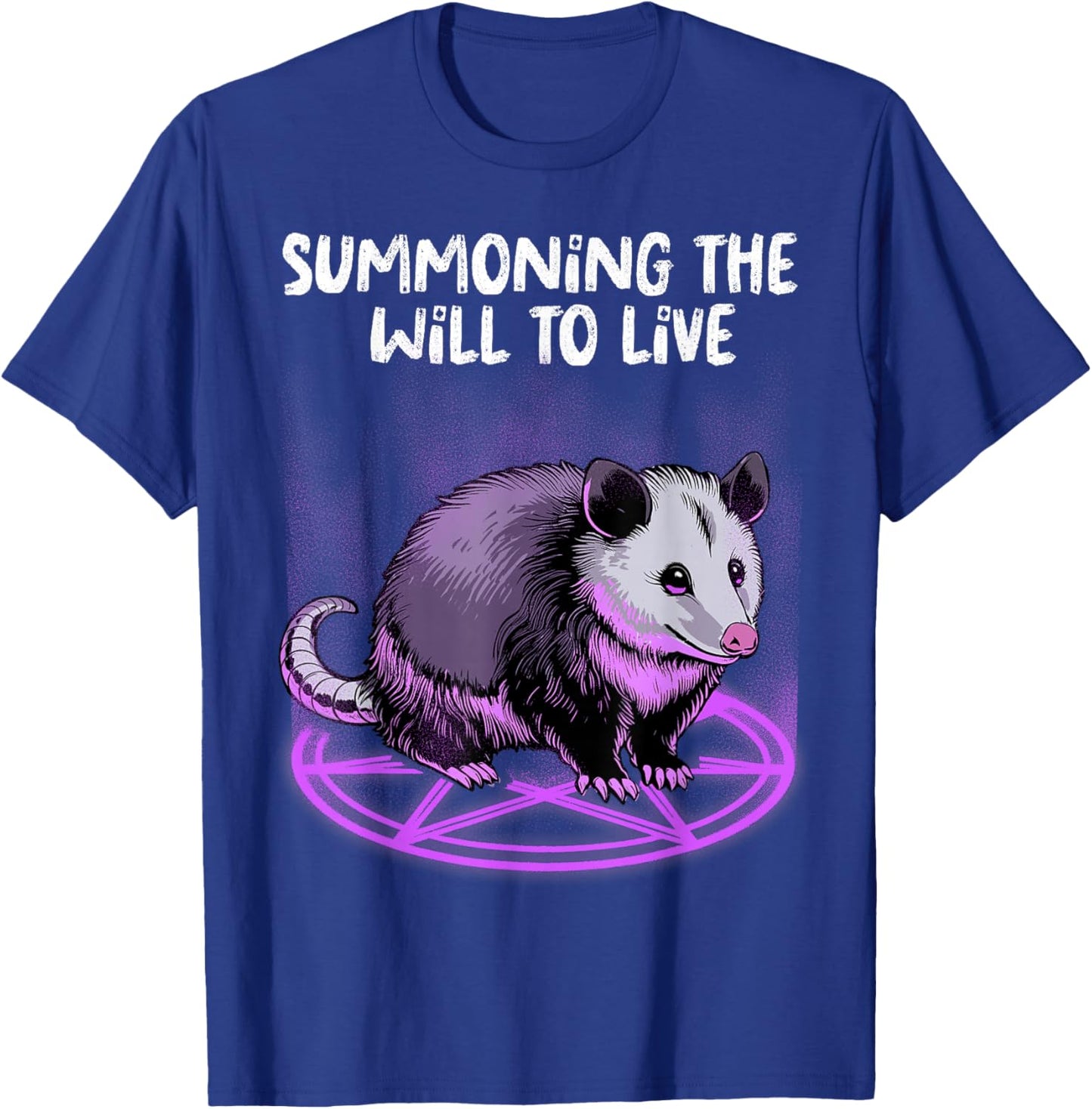 Opossum Shirt Summoning Demons Satanic Possum Pentagram T-Shirt - T-Shirt | Royal