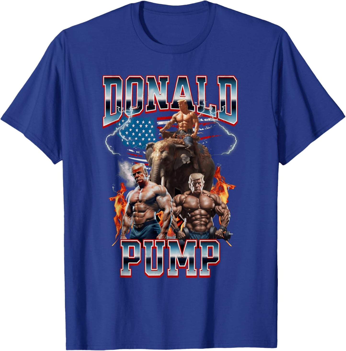 Donald Pump Vintage Gym Trump Meme T-Shirt - T-Shirt | Royal
