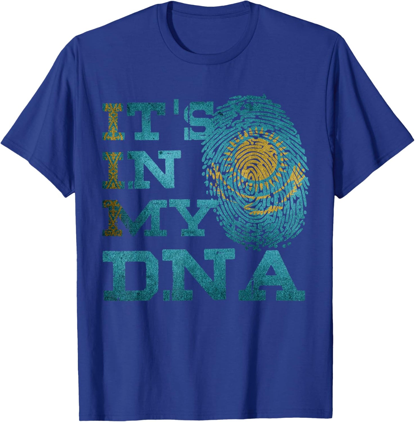 It's In My DNA Kazakh Heritage Kazakhstan Flag Gifts T-Shirt - T-Shirt | Royal