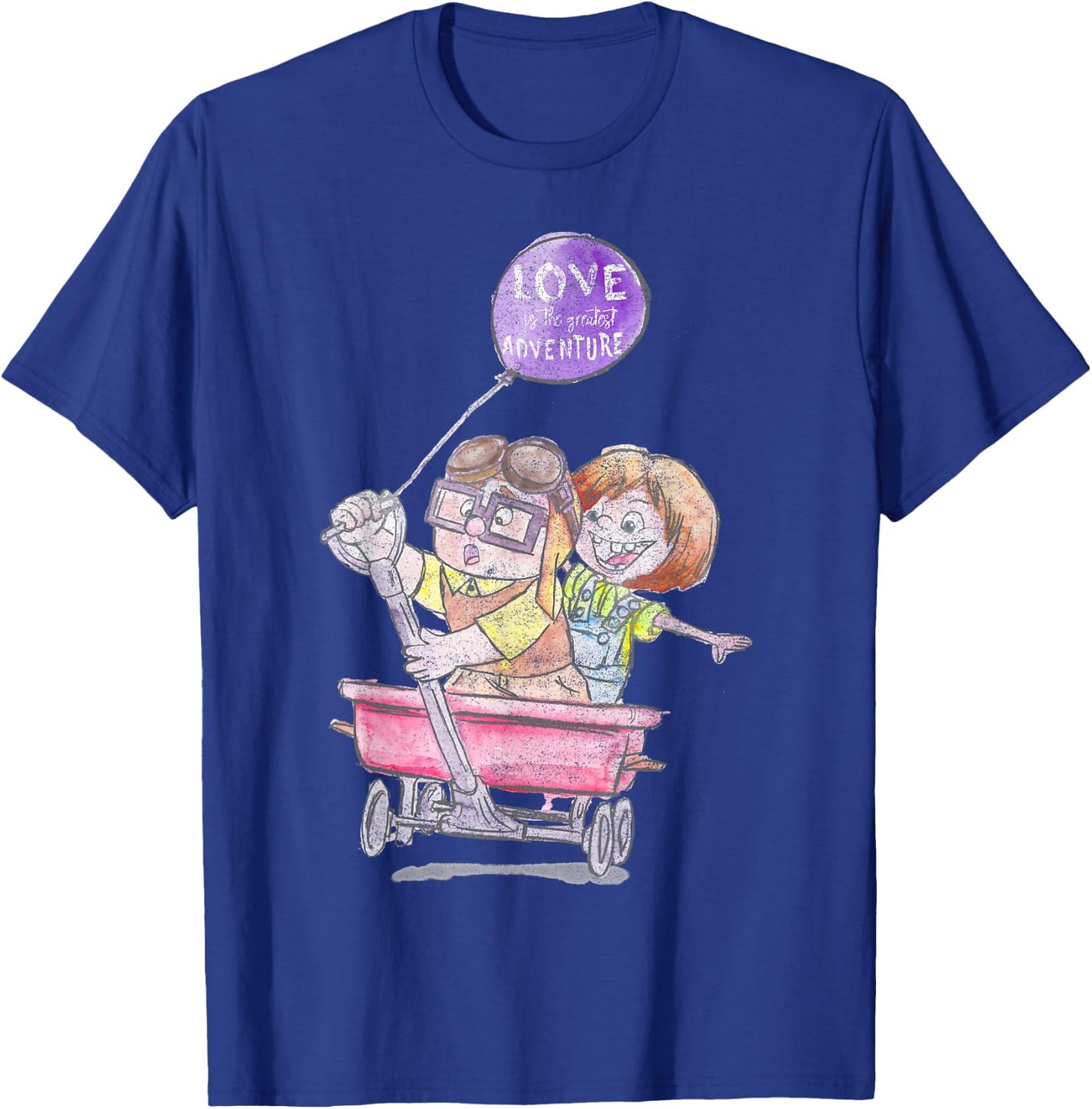 Disney Pixar Up Carl & Ellie Wagon Ride Sketch T-Shirt - T-Shirt | Royal
