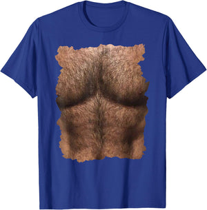 Hairy Chest with Man's Six Pack Funny T-Shirt - T-Shirt | Royal