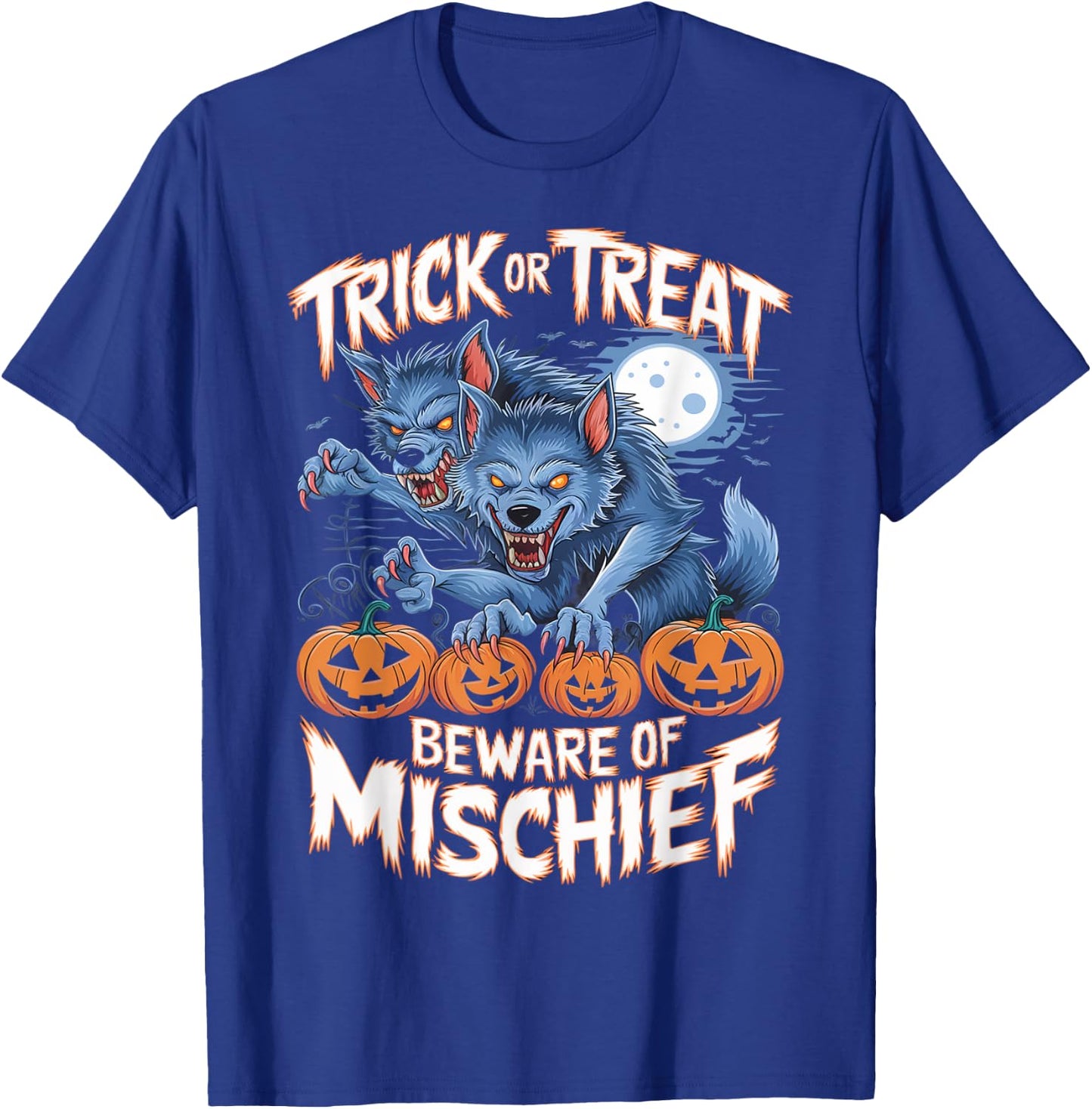 Vintage Horror Werewolf Halloween T-Shirt - T-Shirt | Royal