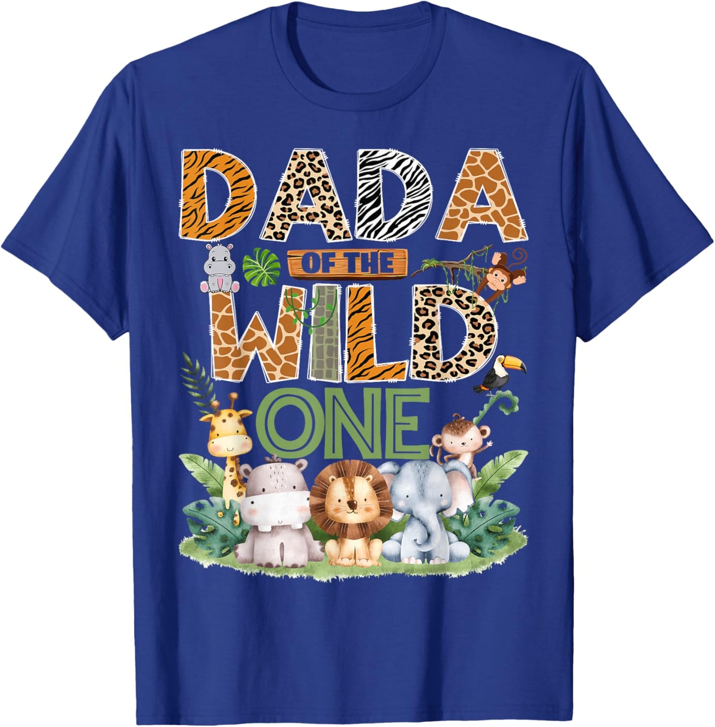 Dada of The Wild One Safari Jungle 1st Birthday Boy T-Shirt - T-Shirt | Royal