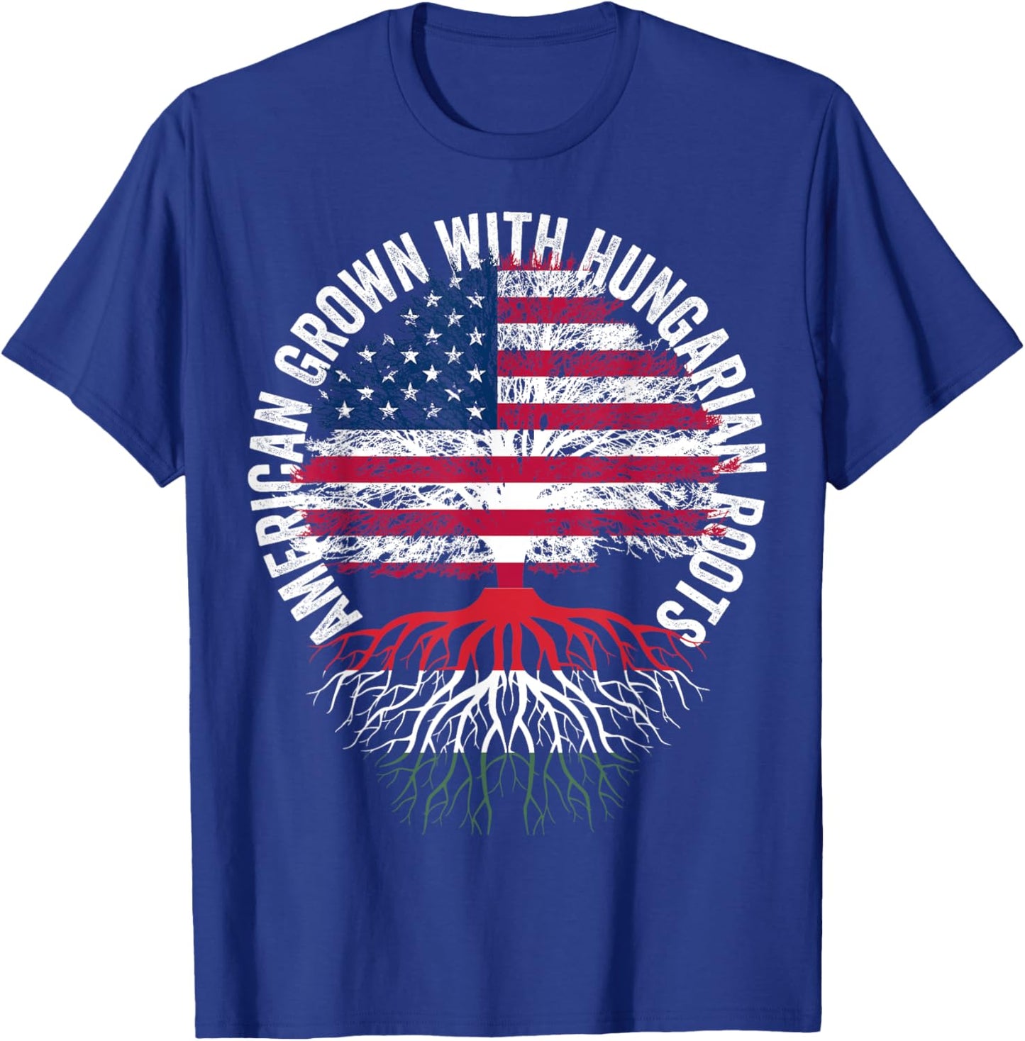 American Grown Hungarian Roots,Family heritage USA Hungary T-Shirt - T-Shirt | Royal