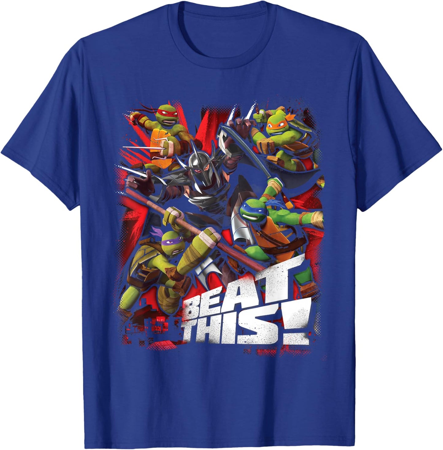 TMNT Beat This Group Fight Shot T-Shirt - T-Shirt | Royal