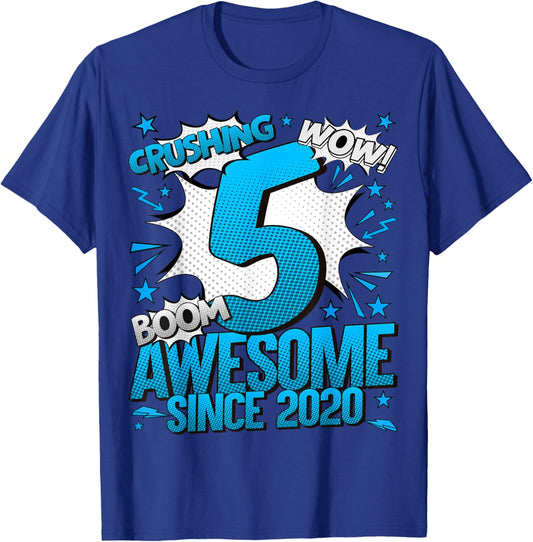 5 Year Old Gifts For Boys 5th Birthday Boy 5 Year Old Boy T-Shirt - T-Shirt | Royal