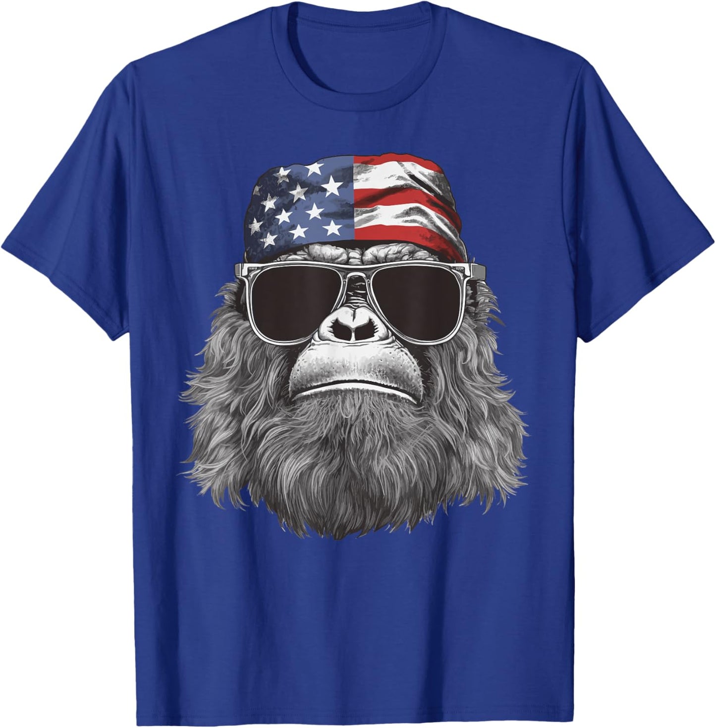 Bigfoot 4th of July American USA Flag Patriotic Kids T-Shirt - T-Shirt | Royal