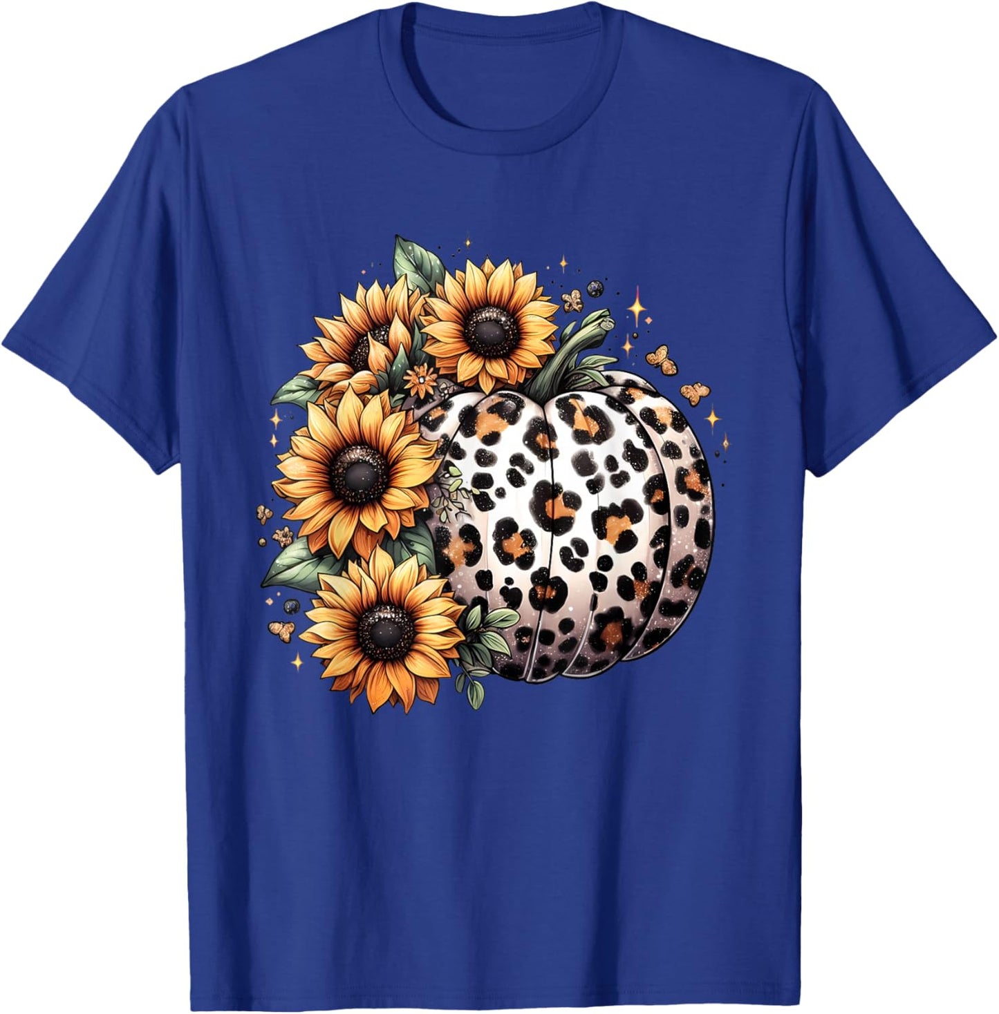 Pumpkin Leopard Sunflower Fall Lover Autumn T-Shirt - T-Shirt | Royal