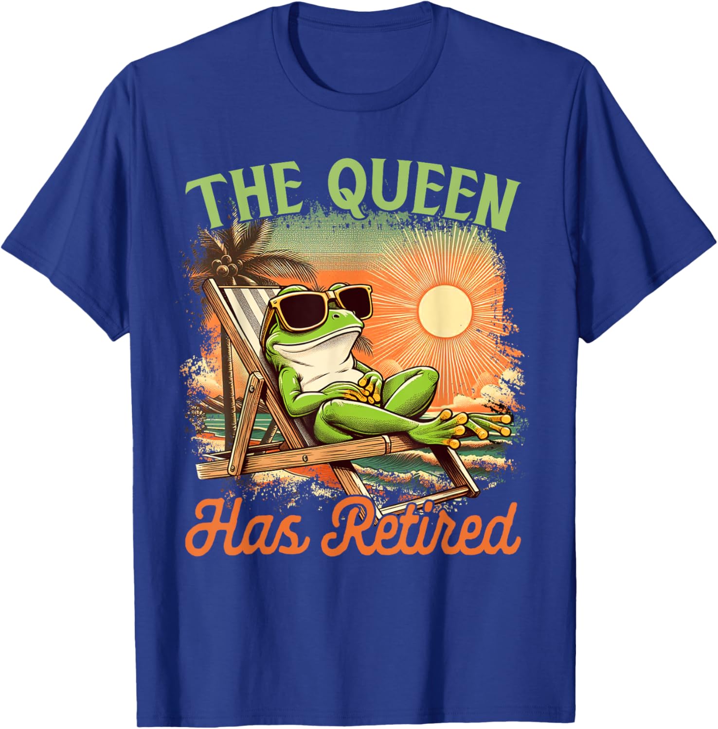 Retired Coworker Frog Retirement Beach The Queen Has Retired T-Shirt - T-Shirt | Royal