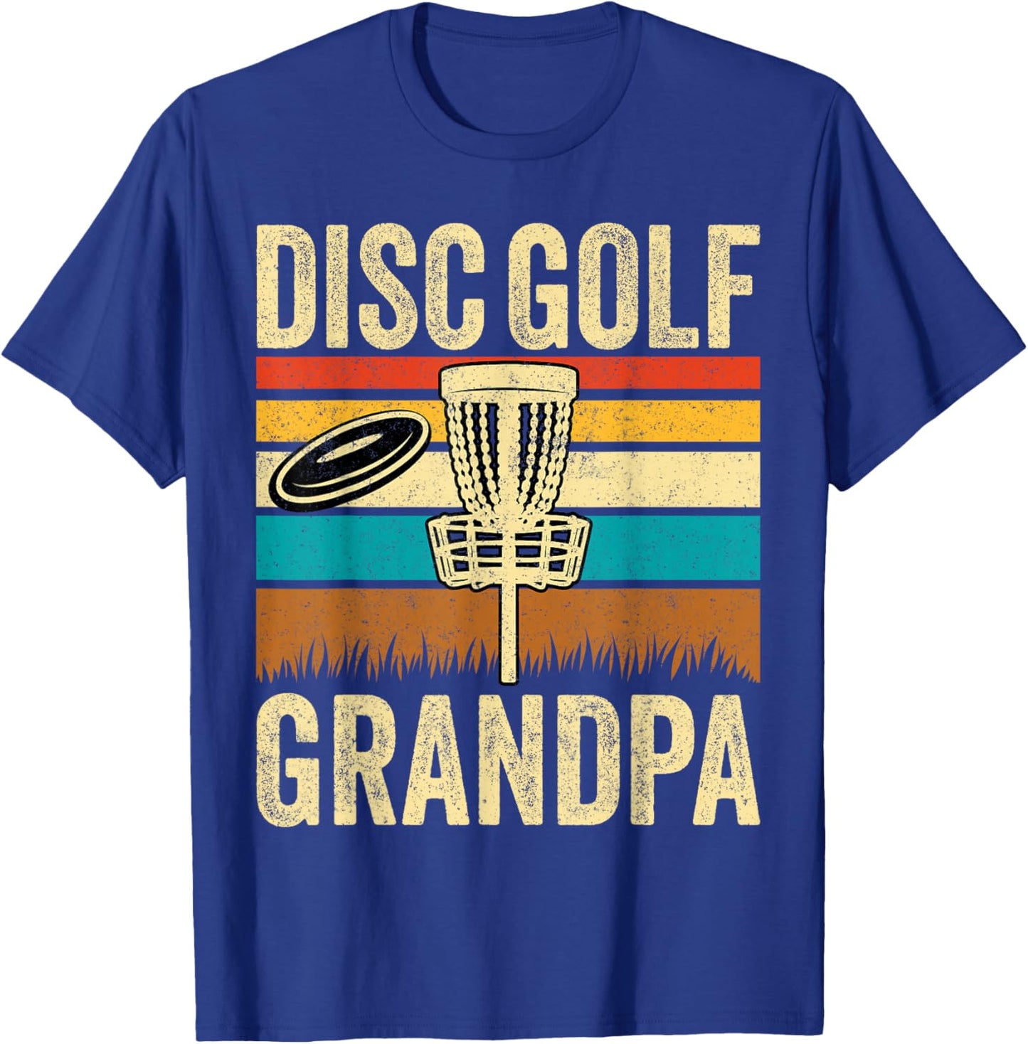 Disc Golf Grandpa - Retro Style Vintage Disc Golf Grandad T-Shirt - T-Shirt | Royal