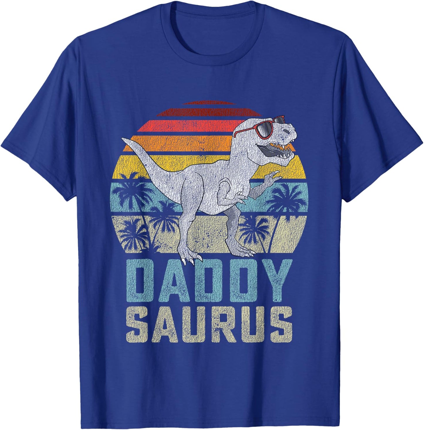 Daddysaurus T Rex Dinosaur Daddy Saurus Family Matching T-Shirt - T-Shirt | Royal