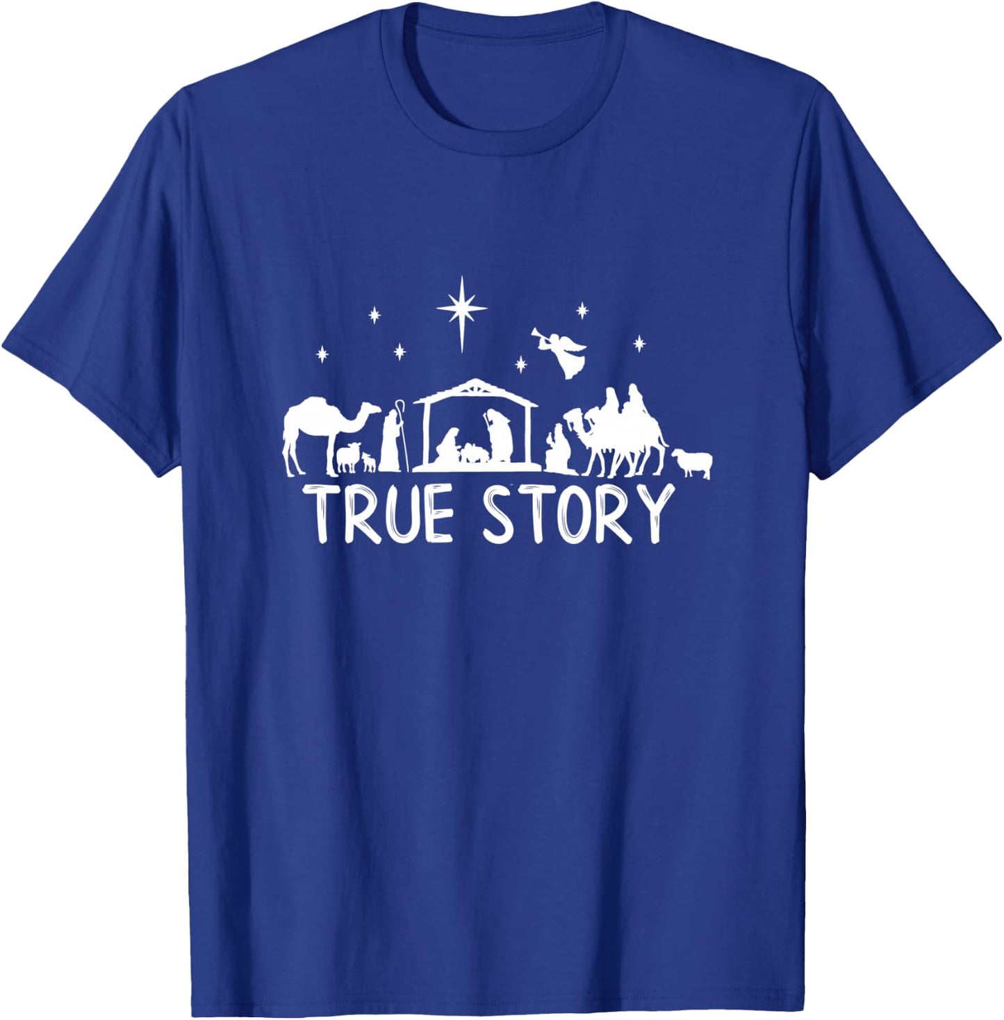 True Story Nativity Christmas Shirt Manger Jesus T-Shirt - T-Shirt | Royal