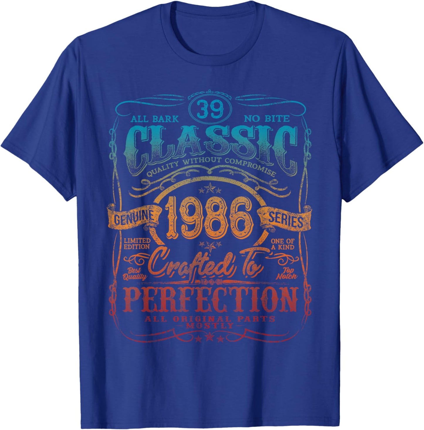 Vintage 1986 Limited Edition Shirt 39 year old 39th Birthday T-Shirt - T-Shirt | Royal