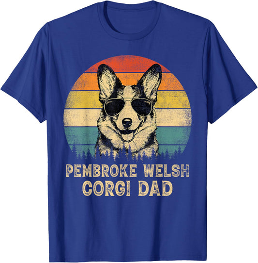 Vintage Pembroke Welsh Corgi Dad Dog Lovers Father's Day T-Shirt - T-Shirt | Royal