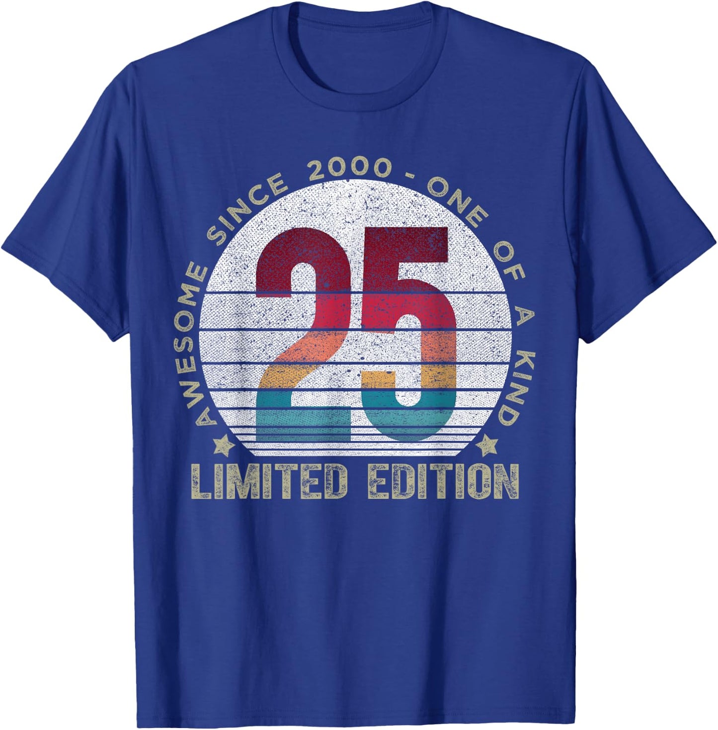 25 Year Old Gifts Vintage 2000 Limited Edition 25th Birthday T-Shirt - T-Shirt | Royal