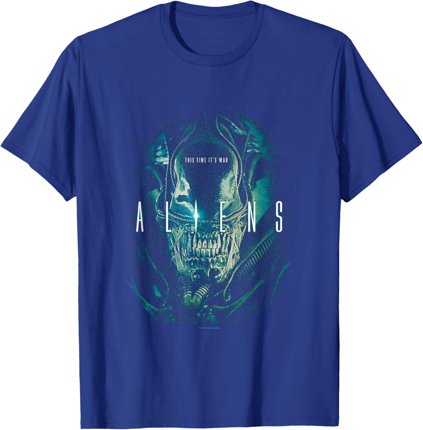 Aliens Iconic Xenomorph This Time It's War Big Chest Poster T-Shirt - T-Shirt | Royal
