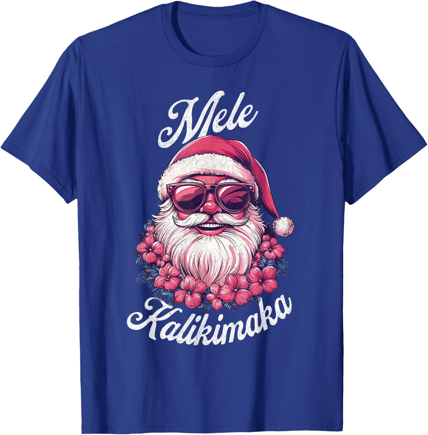 Mele Kalikimaka Retro Hawaiian Santa Claus Hawaii Christmas T-Shirt - T-Shirt | Royal