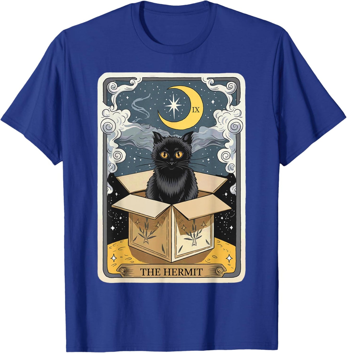 The Hermit Tarot Card Cat In Box Mystic Funny Cat Esoteric T-Shirt - T-Shirt | Royal