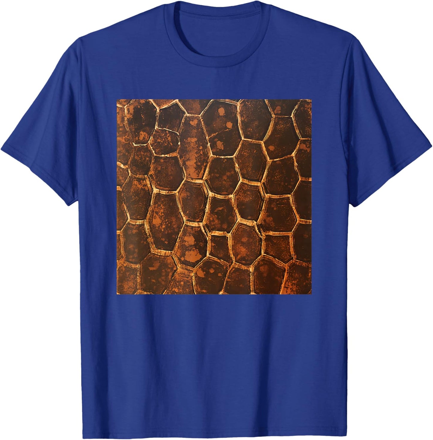 Turtle Shell Pattern Print T-Shirt - T-Shirt | Royal