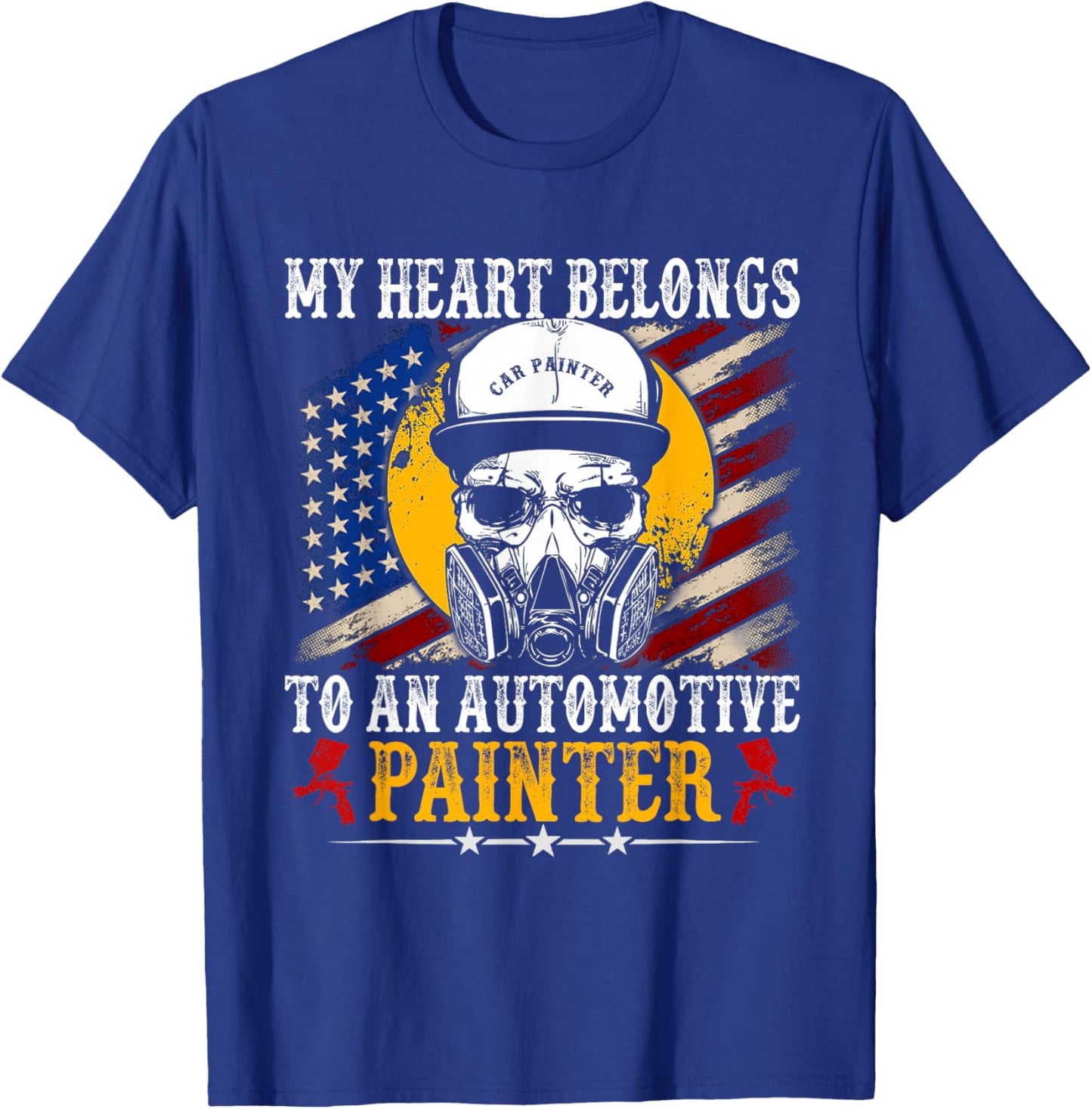 My Heart Belong Automotive Car Painter Gifts Fathers Day Dad T-Shirt - T-Shirt | Royal