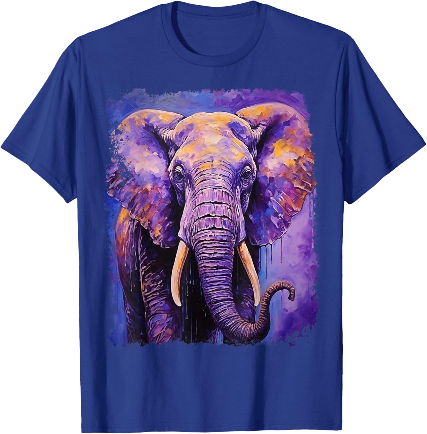 Pop Art Colorful Elephant Purple T-Shirt - T-Shirt | Royal