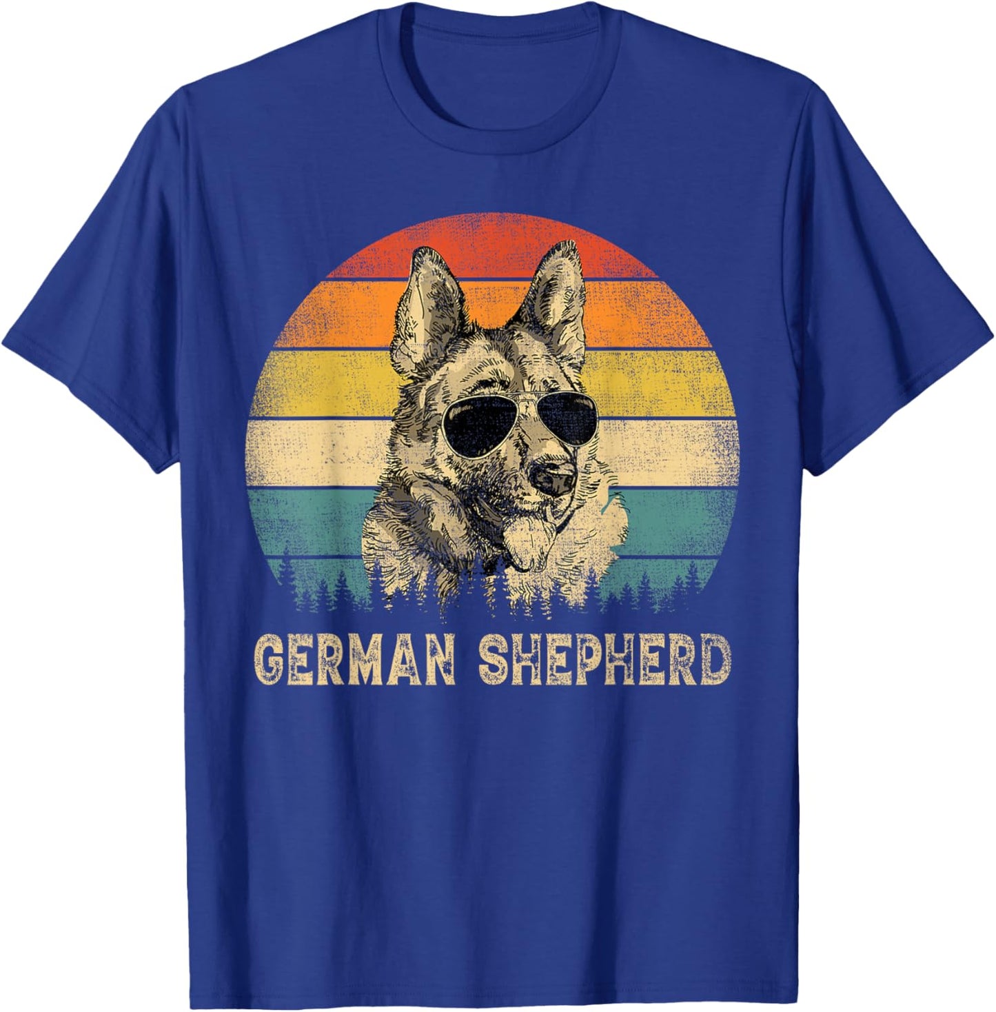 Vintage German Shepherd Dad Dog Lovers Father's Day T-Shirt - T-Shirt | Royal